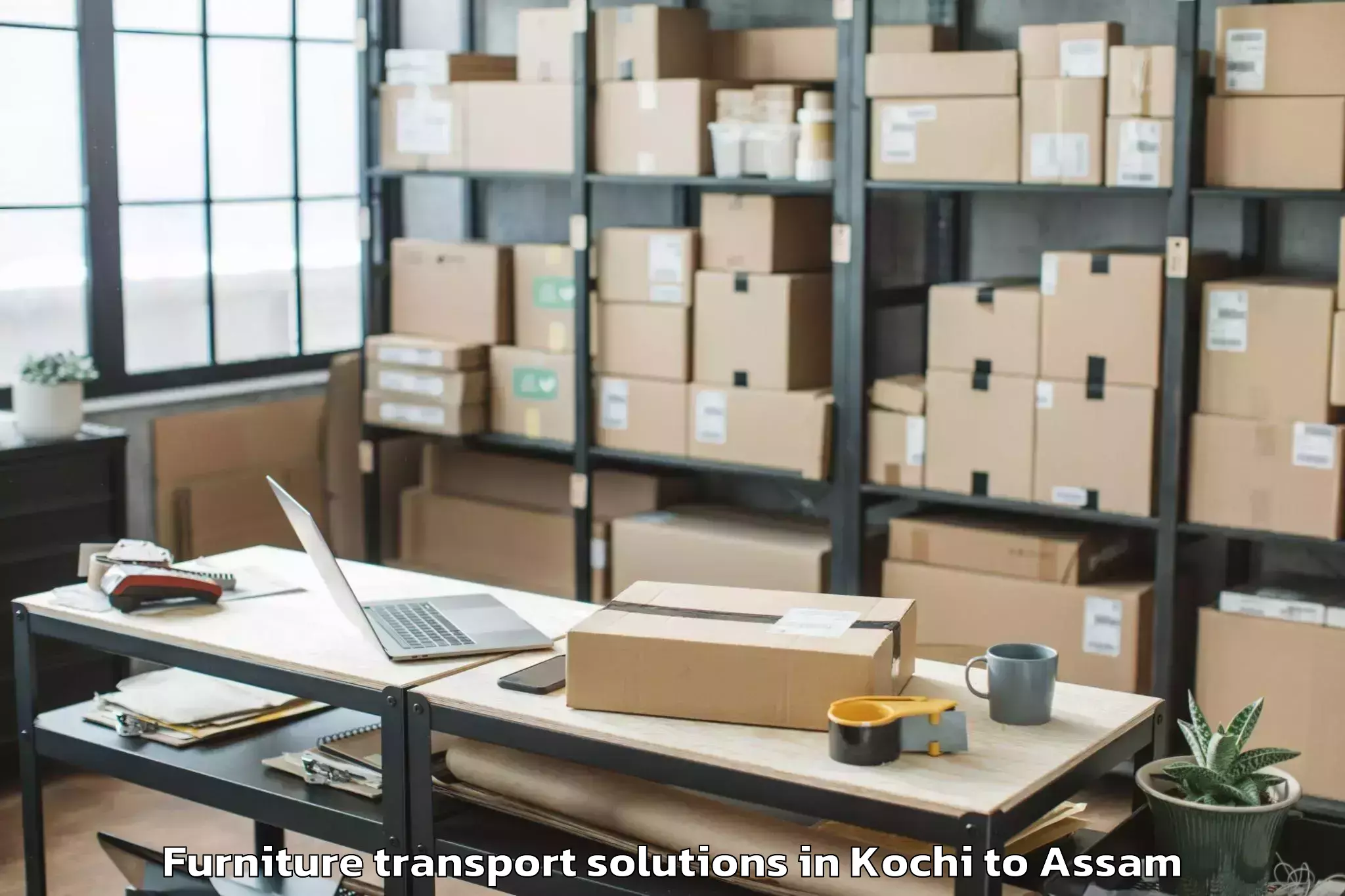 Professional Kochi to Dhuburi Furniture Transport Solutions